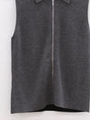 SWAYING 25 Early Autumn Zipper Lapel Cashmere Blend Vest SW-SW25PF1T15C3-HUI Gray